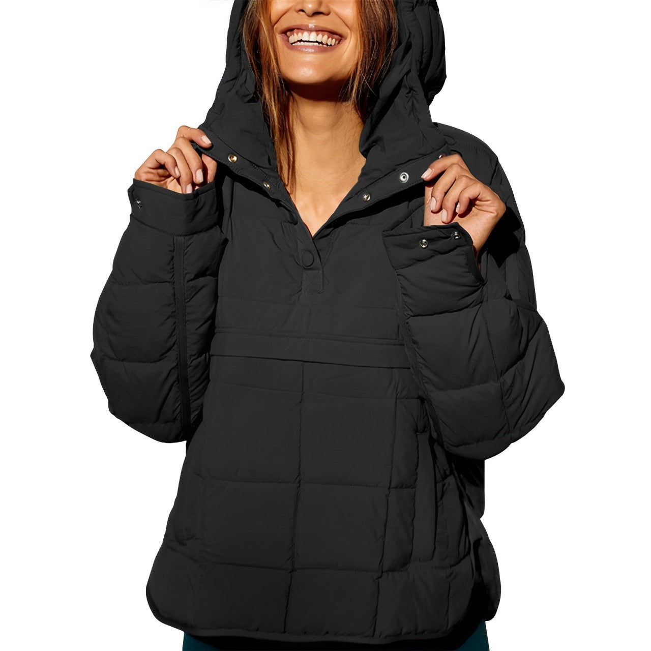 Grier: Einfache, gesteppte Kapuzenjacke