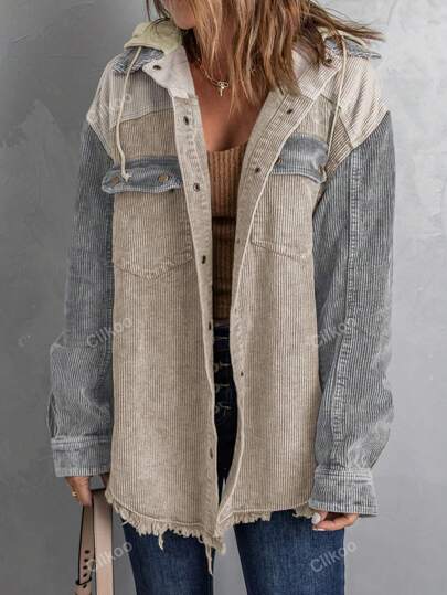 Reivella: Bequemer Kapuzenmantel mit Kordelzug