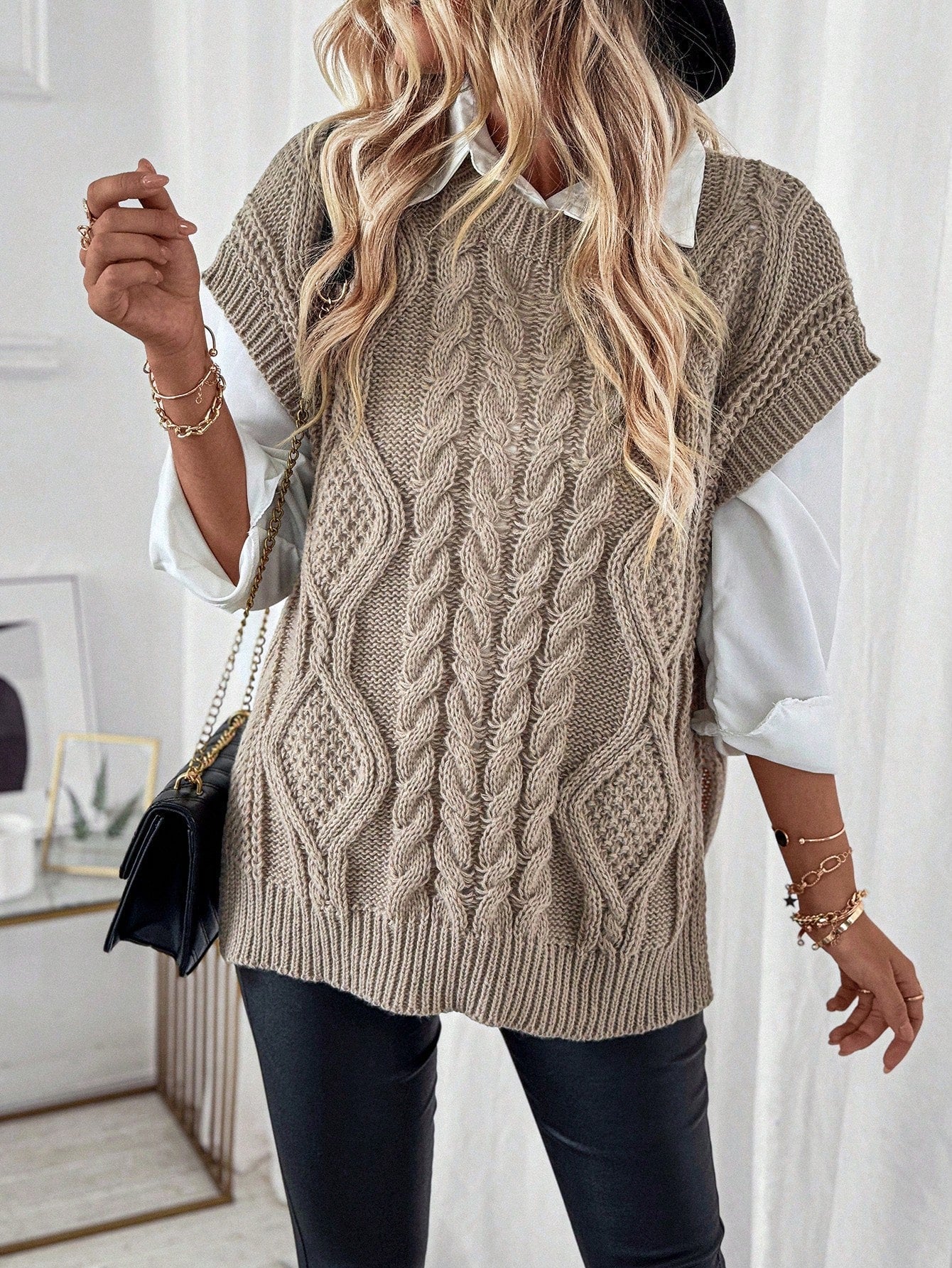 ModeGeist | Bequemes Damen Strickgilet mit Lockerer Passform