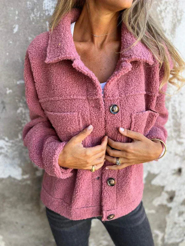 MODEGEIST Damen Kurze Jacke Reverskragen Taillierte Passform Elegant