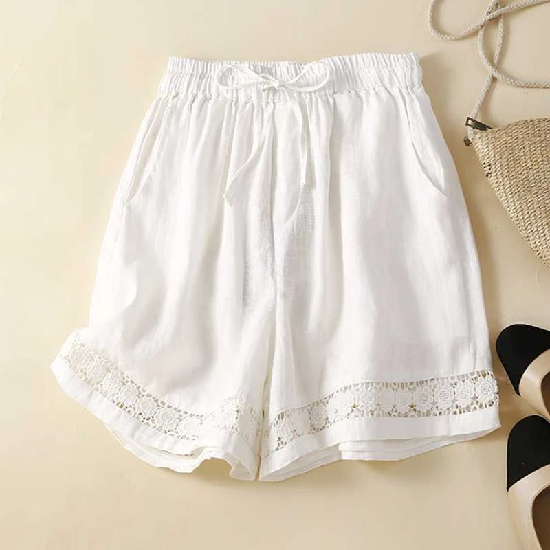 MODEGEIST Damen Shorts Blumenmuster Elastikbund