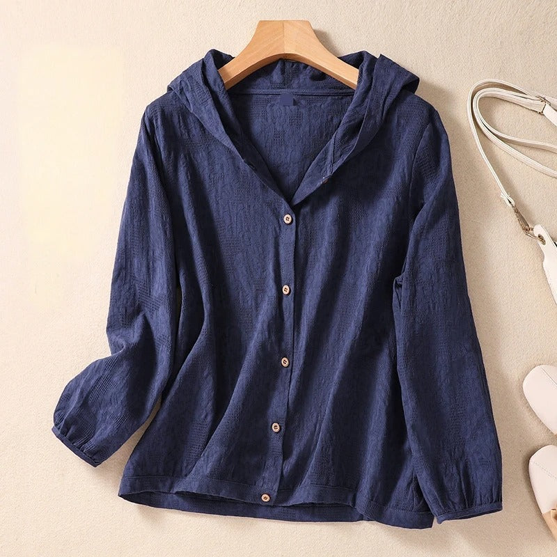MODEGEIST Damen Hoodie-Shirt entspannt weich Kapuze lässig Sommer