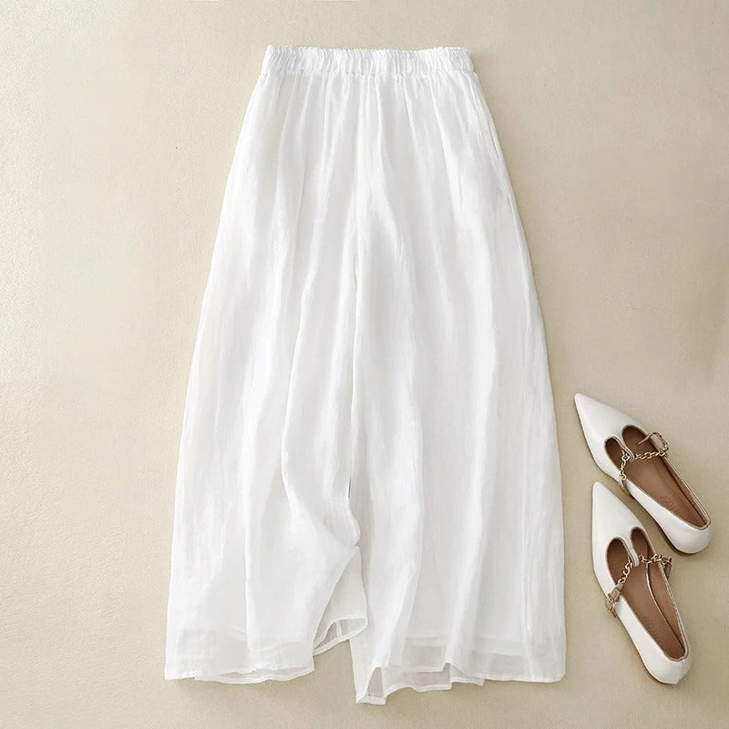 MODEGEIST Damen Locker-Hose Entspannter Schnitt Baumwolle Sommer