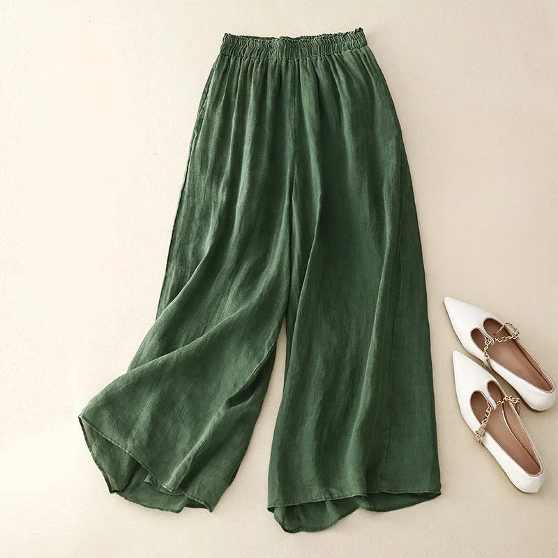 MODEGEIST Damen Locker-Hose Entspannter Schnitt Baumwolle Sommer