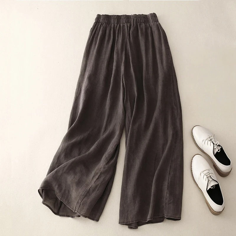 MODEGEIST Damen Locker-Hose Entspannter Schnitt Baumwolle Sommer