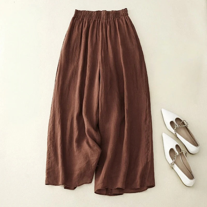 MODEGEIST Damen Locker-Hose Entspannter Schnitt Baumwolle