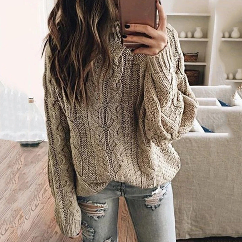 Damen Grobstrickpullover mit trendigem Zopfdesign ModeGeist
