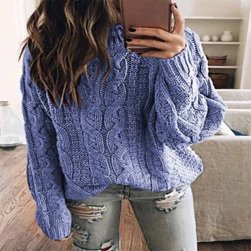 Damen Grobstrickpullover mit trendigem Zopfdesign ModeGeist
