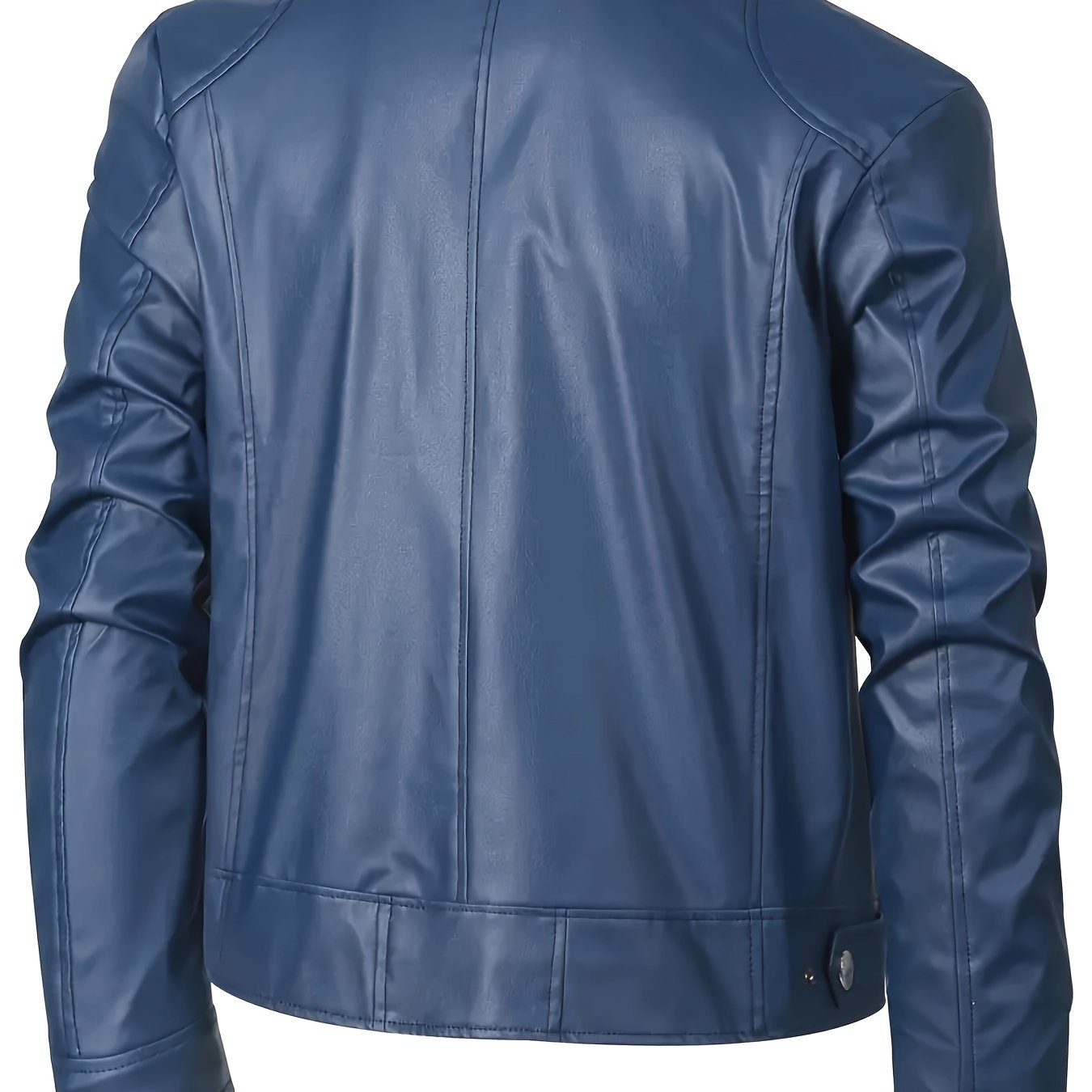 ModeGeist | Elegante Pu-Lederjacke mit Farbblockierung und Mehrfachreißverschluss