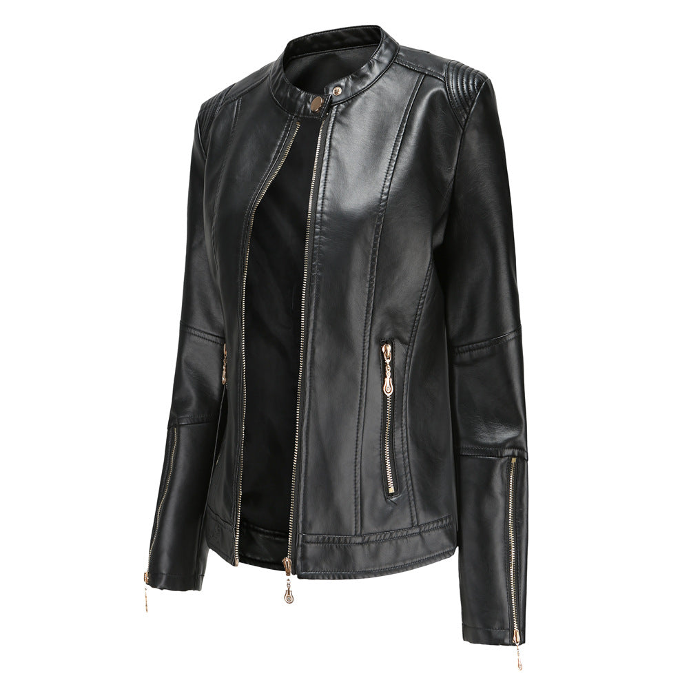Damen modische Faux jacke mit minimalistischen Akzenten ModeGeist