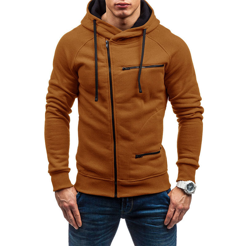 Herren Kapuzenjacke mit modernem Reißverschluss und kontrastiven Details ModeGeist