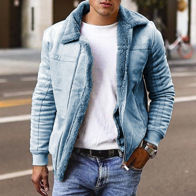 Herren Lässige Lammfelljacke im modernen Pilotenstil ModeGeist