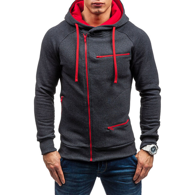 Herren Kapuzenjacke mit modernem Reißverschluss und kontrastiven Details ModeGeist