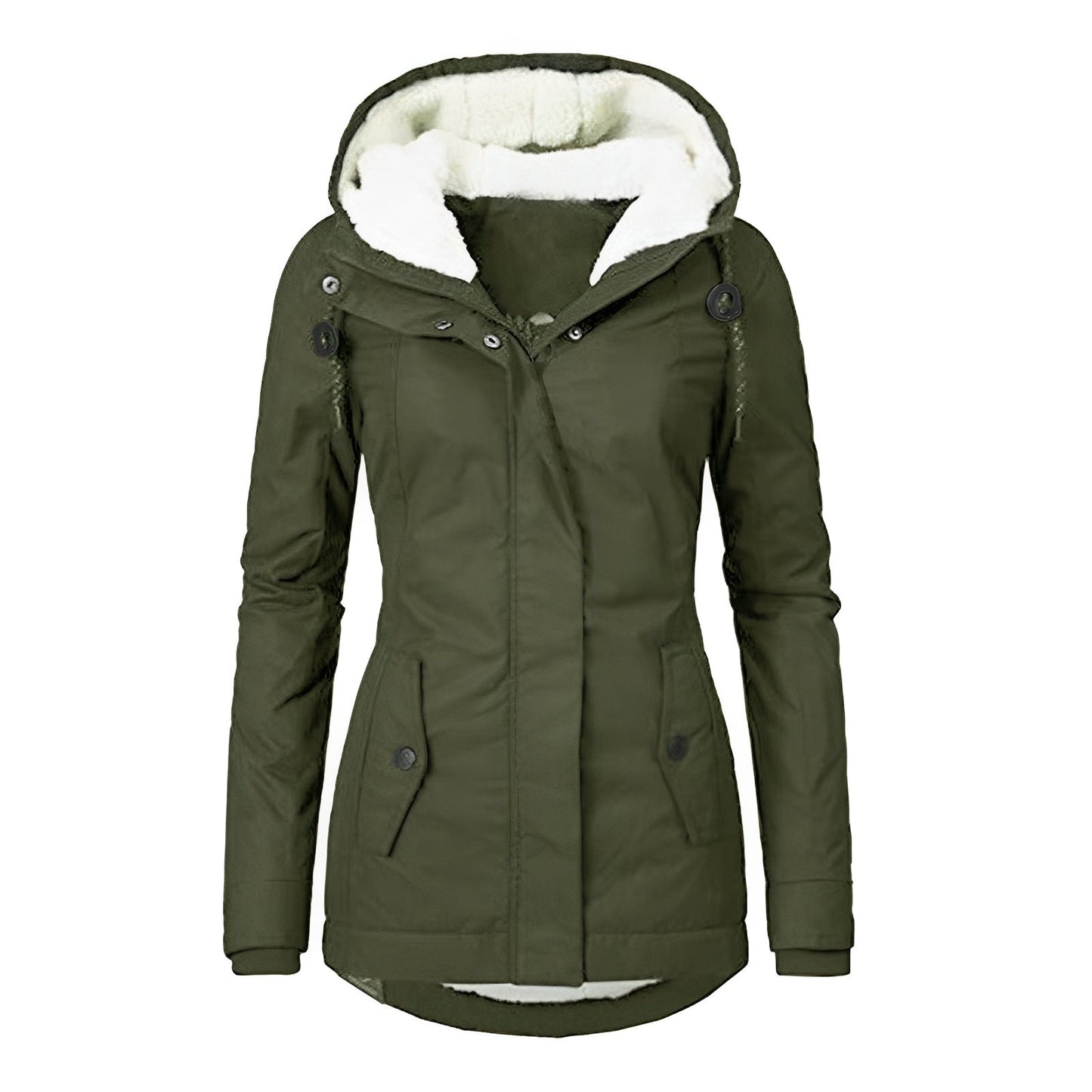 ModeGeist | Warmer Plissierte Jacke mit Kapuze für Frauen