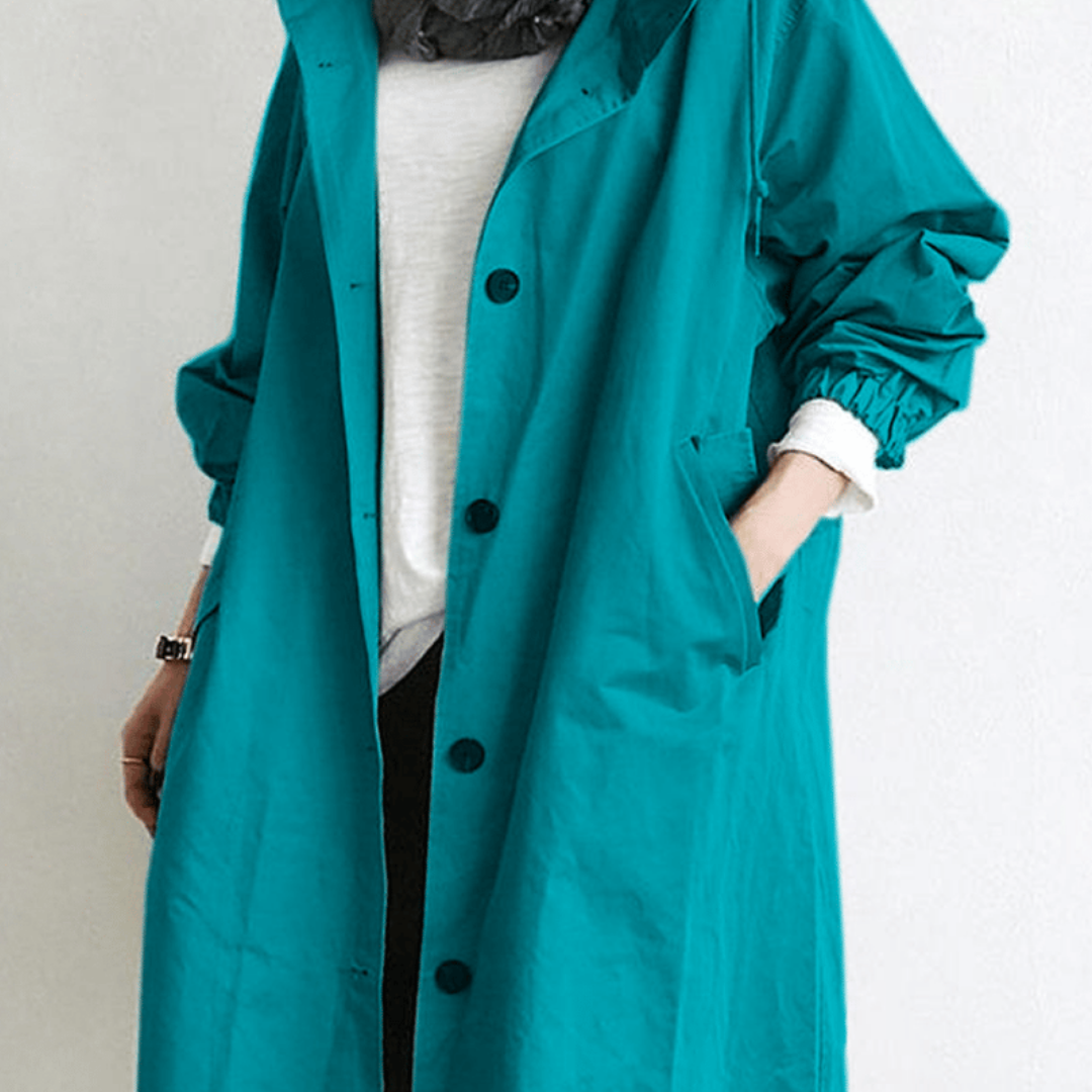 ModeGeist | Langer Wasserdichter Mantel für Damen