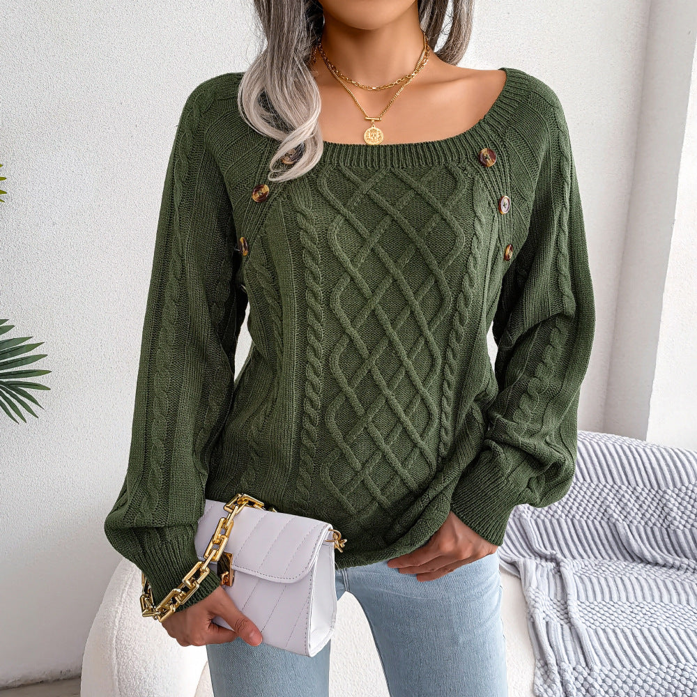 ModeGeist | Modischer Pullover mit quadratischem Ausschnitt