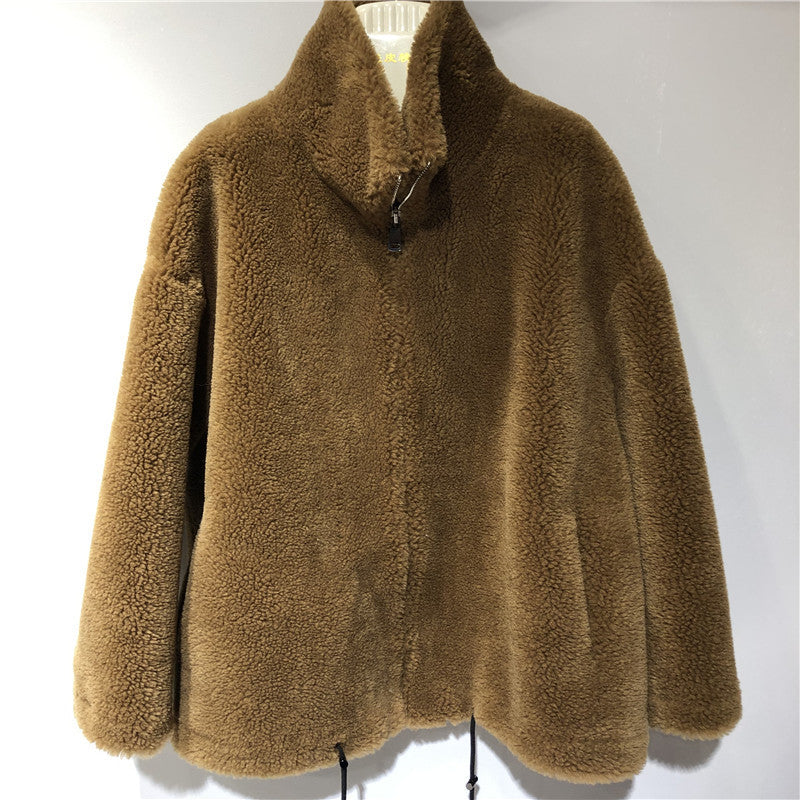 Damen gemütliche und kuschelige Fleecejacke mit hohem Kragen ModeGeist