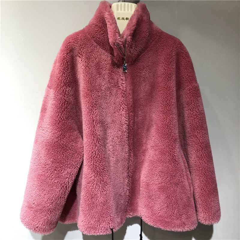 Damen gemütliche und kuschelige Fleecejacke mit hohem Kragen ModeGeist