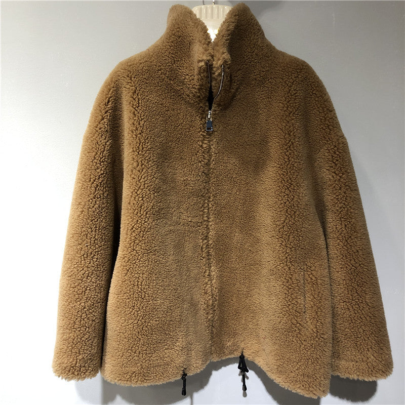 Damen gemütliche und kuschelige Fleecejacke mit hohem Kragen ModeGeist