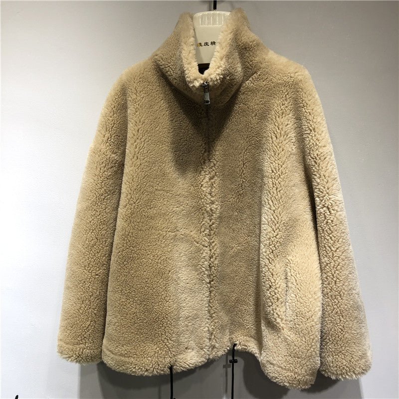 Damen gemütliche und kuschelige Fleecejacke mit hohem Kragen ModeGeist