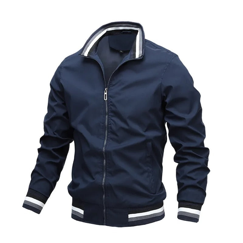 ModeGeist | Sportliche Gestreifte Herren Mitteljahresjacke