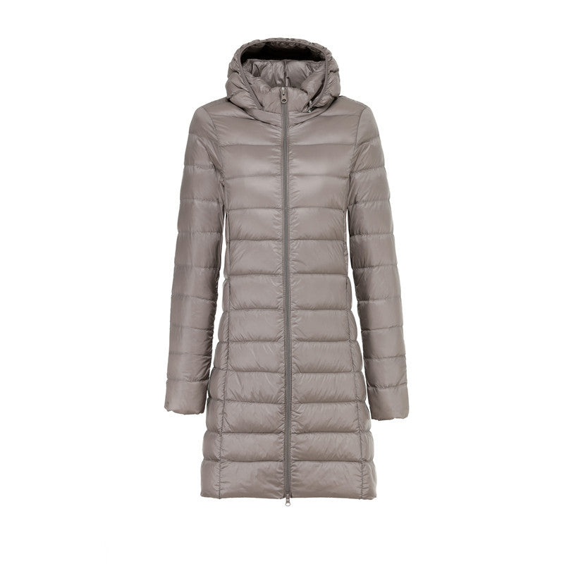 ModeGeist | Lange Leicht Gepolsterte Jacke mit Abnehmbarem Kapuze für Frauen Ideal für Den Winter