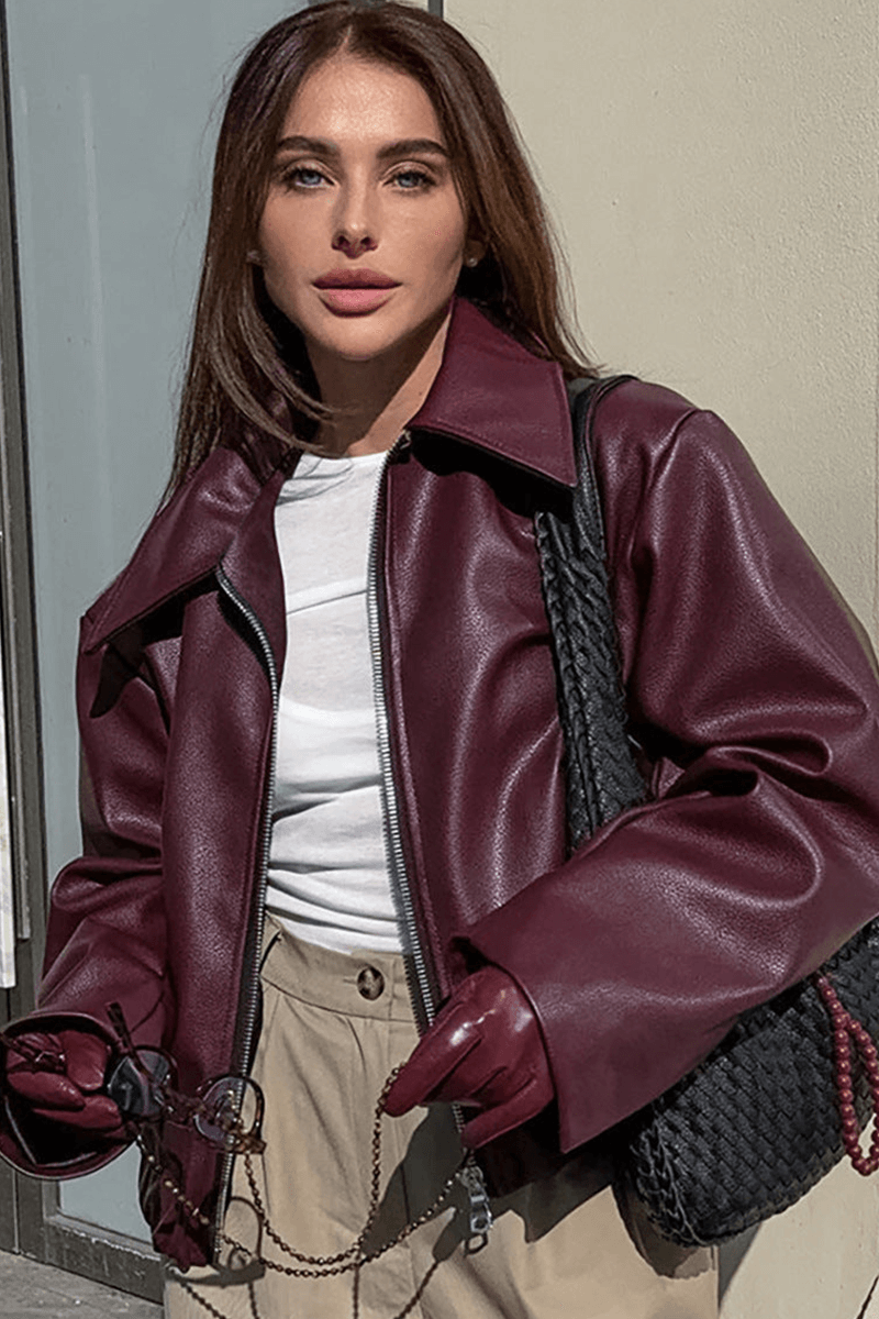 ModeGeist | Kurze Kunstlederjacke
