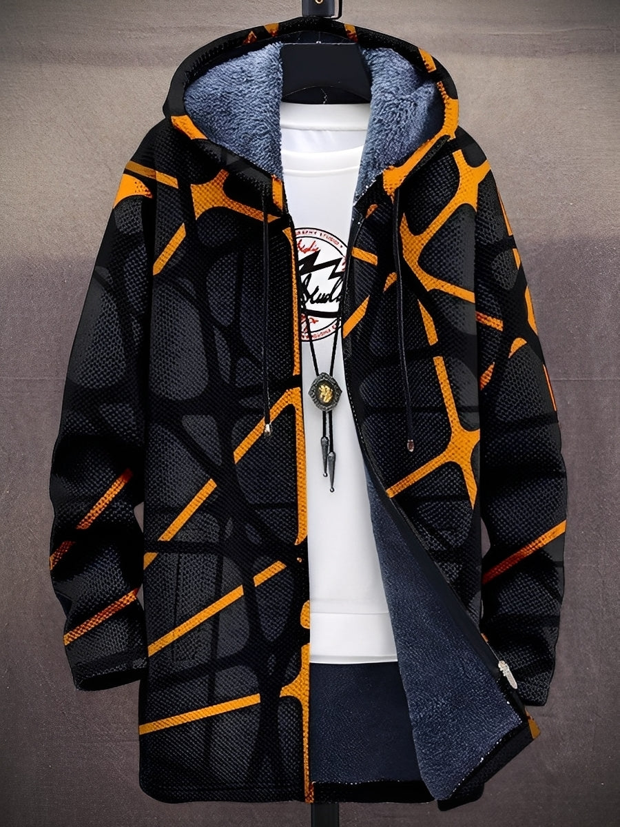 ModeGeist | Stilvolle bedruckte Jacke mit Kapuze für Männer