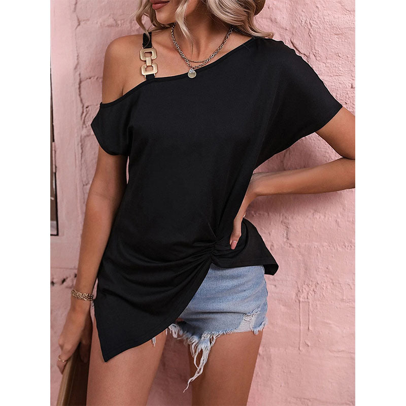 Sommershirt Cora: Schulterfrei, asymmetrisches Design