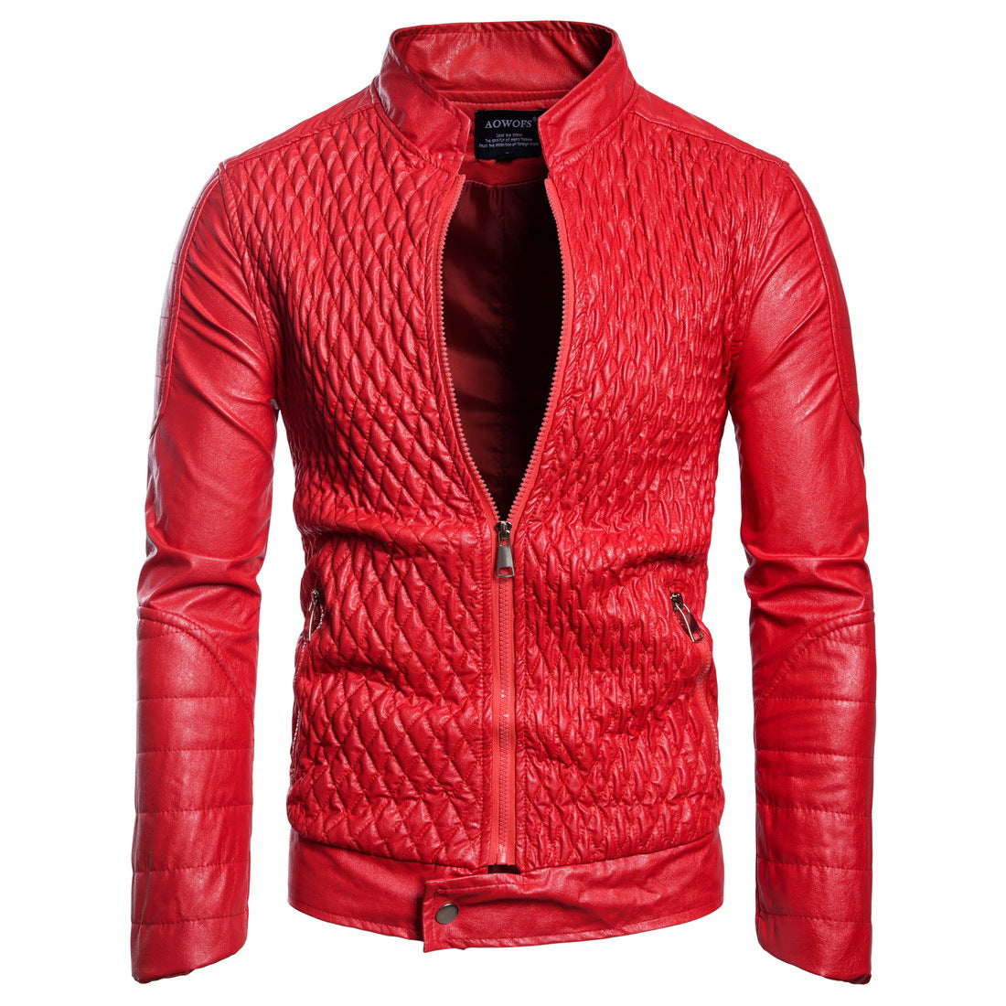 Herren elegante Kunstlederjacke mit strukturiertem Obermaterial ModeGeist