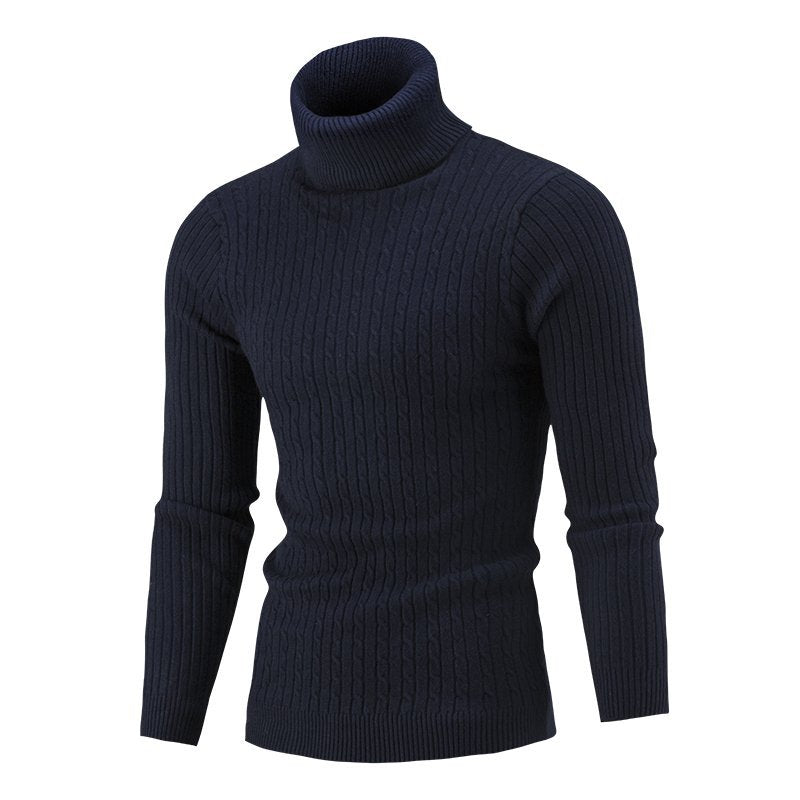 Herren gemütlicher Rollkragenpullover aus feinem Rippstrick ModeGeist