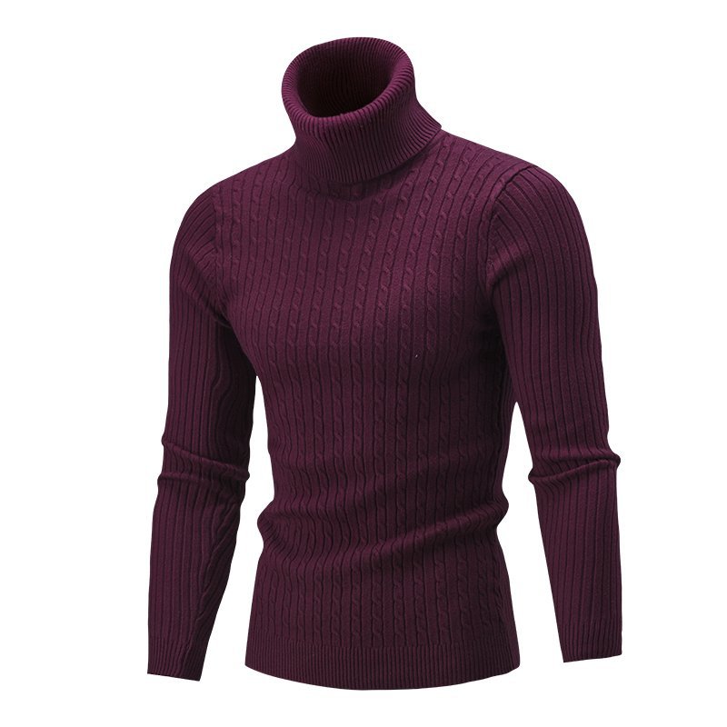 Herren gemütlicher Rollkragenpullover aus feinem Rippstrick ModeGeist