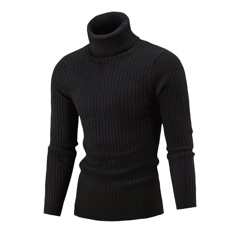 Herren gemütlicher Rollkragenpullover aus feinem Rippstrick ModeGeist