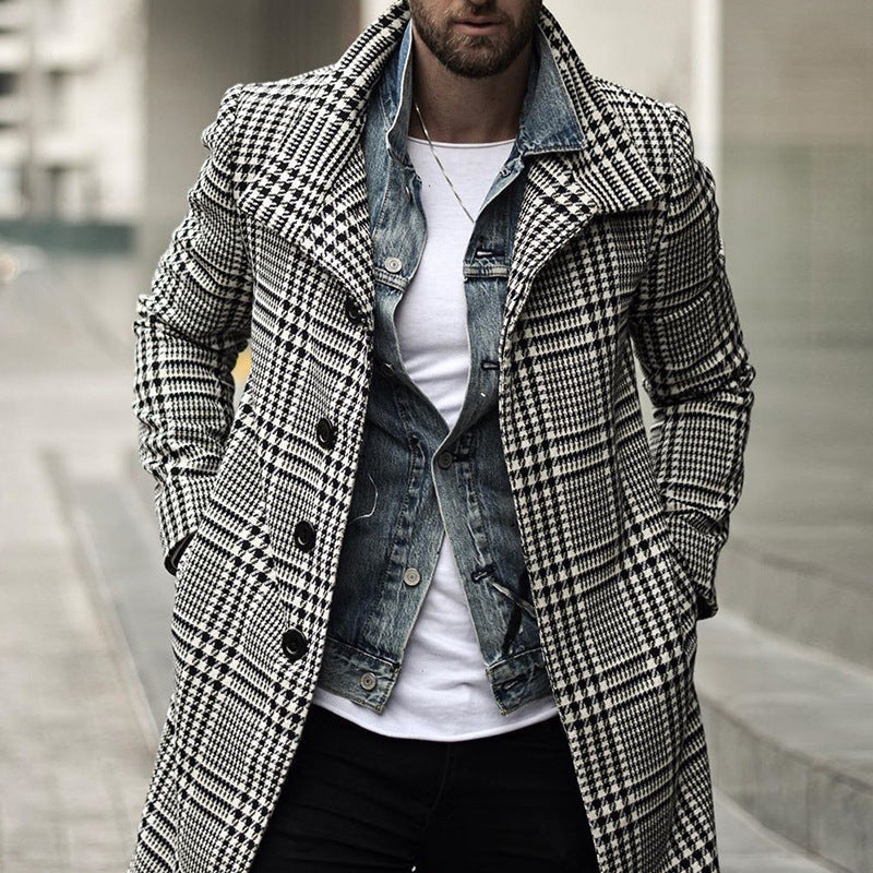 Herren eleganter Karomantel mit modernen Details ModeGeist