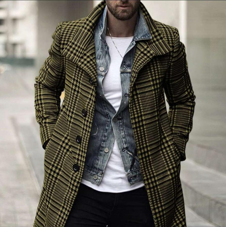 Herren eleganter Karomantel mit modernen Details ModeGeist