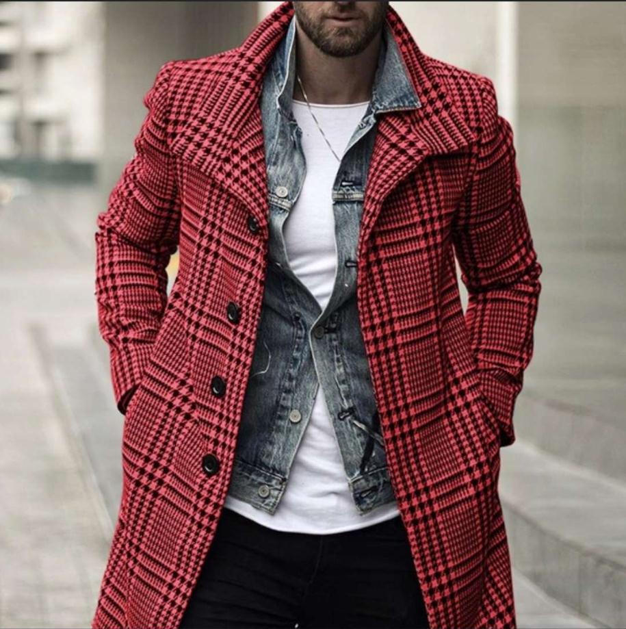 Herren eleganter Karomantel mit modernen Details ModeGeist