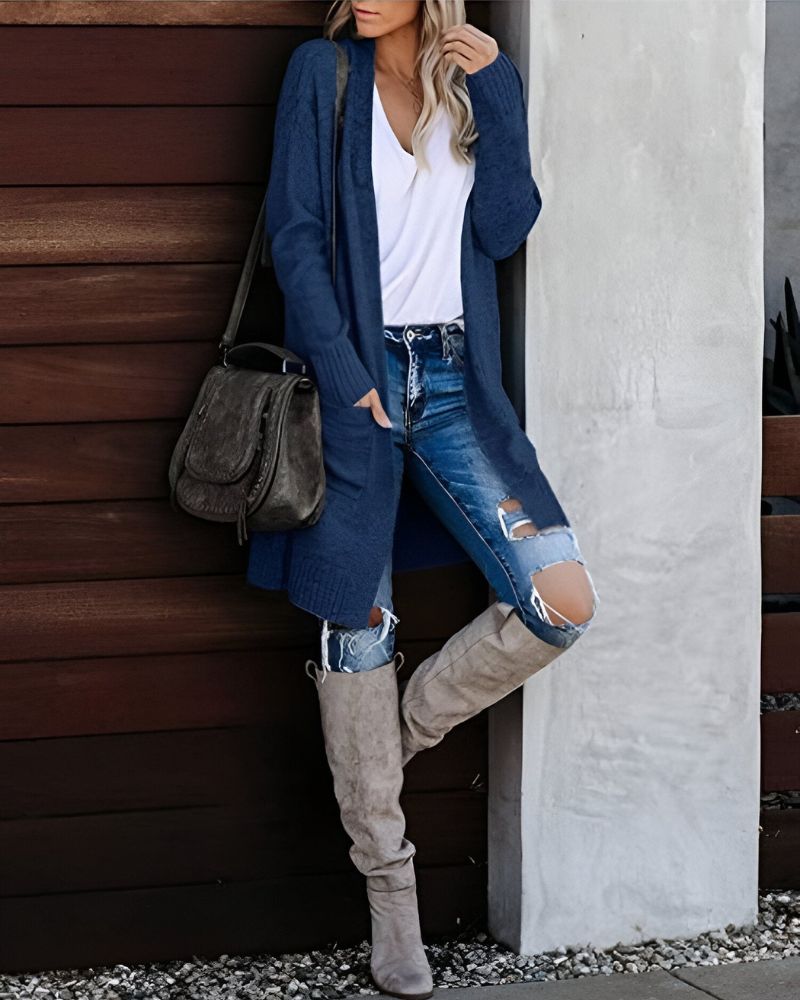 ModeGeist | Lässiger Strick-Cardigan mit Taschen