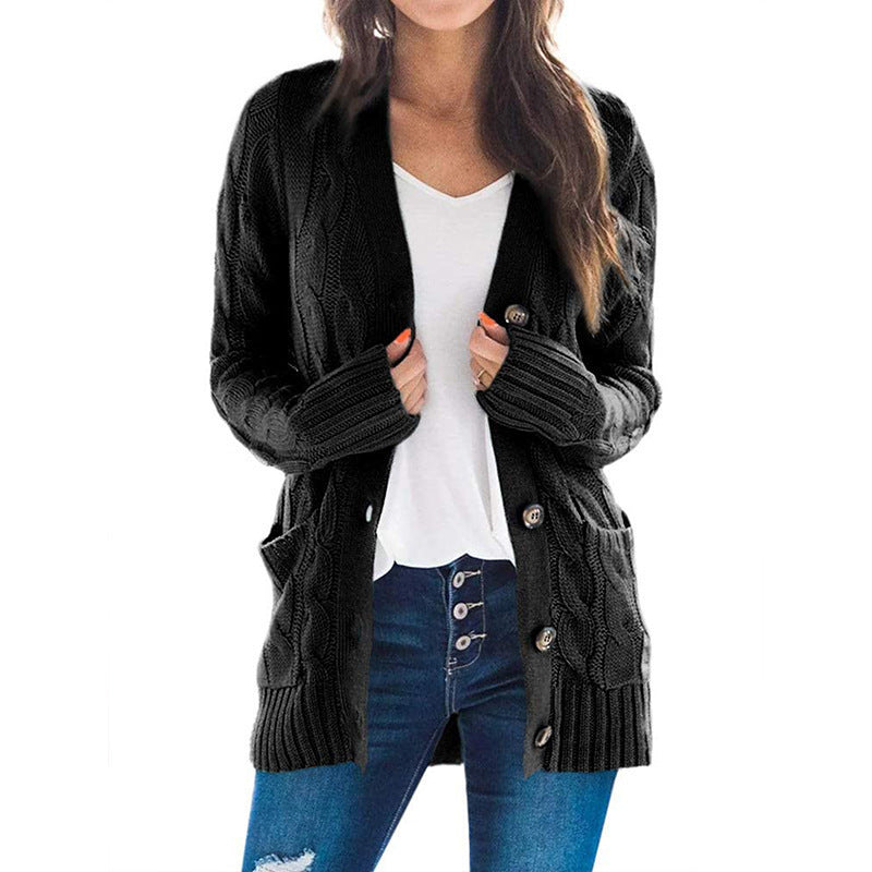Damen Grobstrick-Cardigan mit aufwendigem Zopfmuster und praktischen Taschen ModeGeist