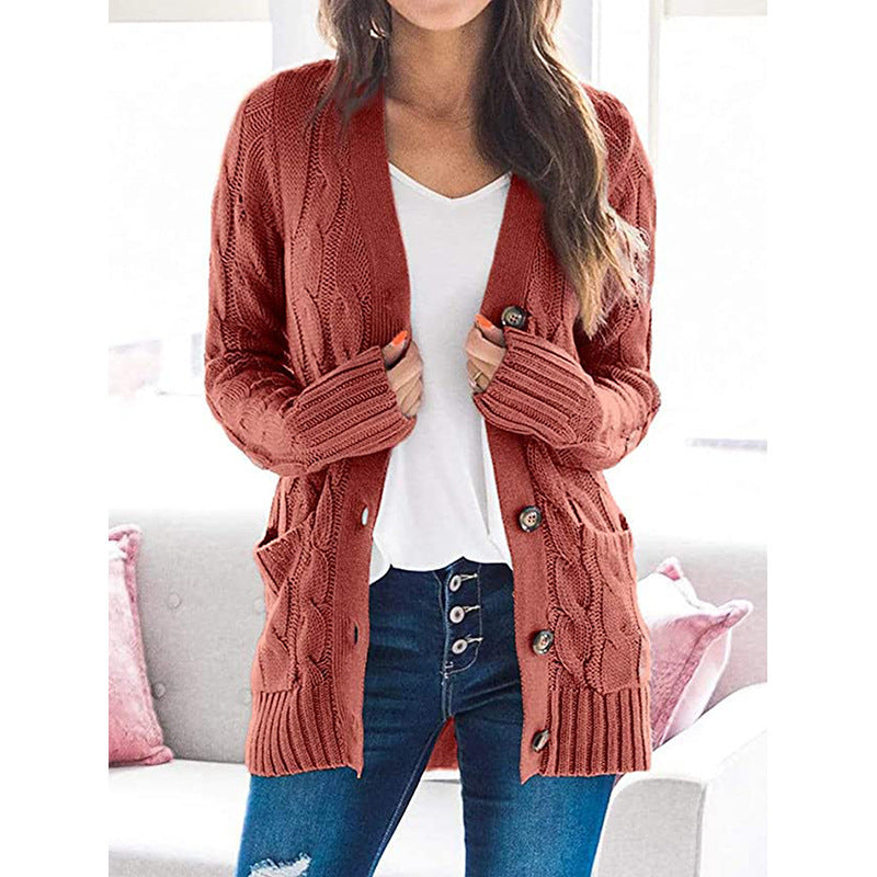 Damen Grobstrick-Cardigan mit aufwendigem Zopfmuster und praktischen Taschen ModeGeist