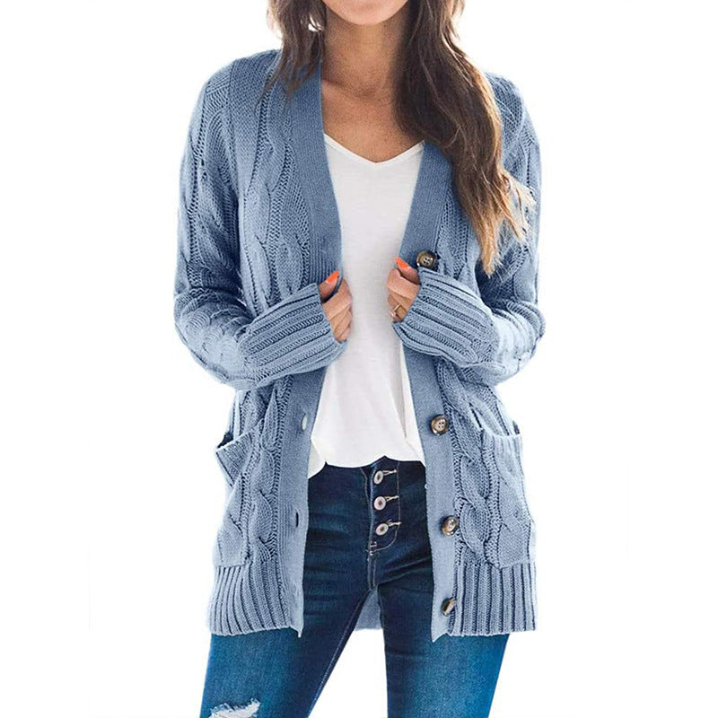 Damen Grobstrick-Cardigan mit aufwendigem Zopfmuster und praktischen Taschen ModeGeist