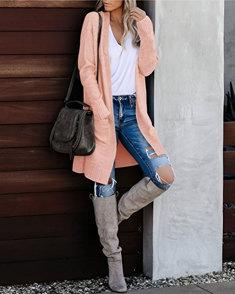 ModeGeist | Lässiger Strick-Cardigan mit Taschen
