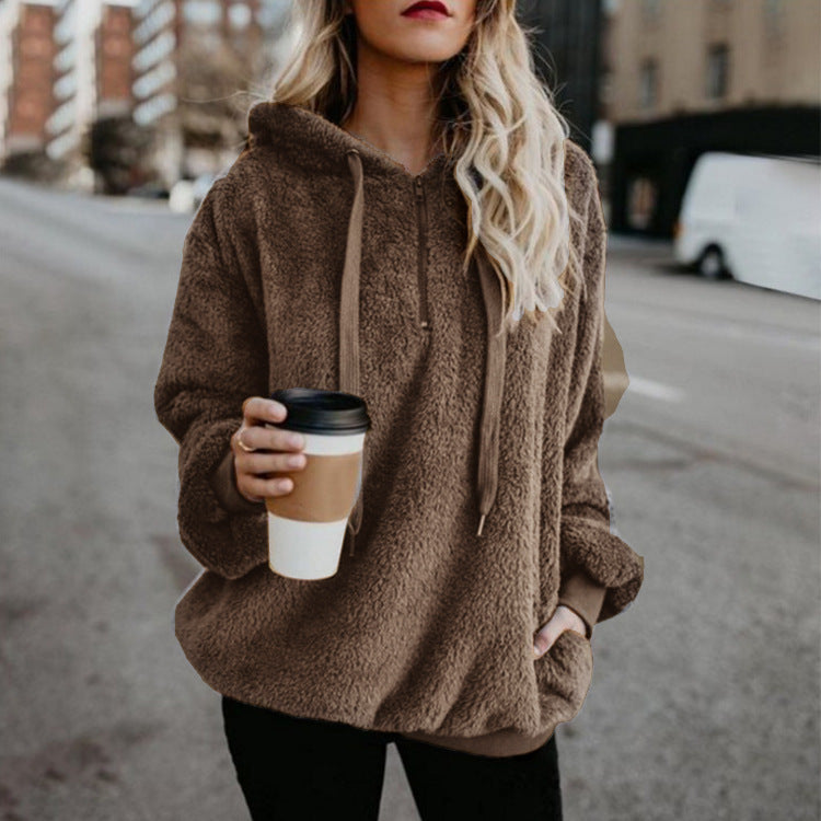Damen Fleece-Sweatshirt mit Kapuze von Fudus