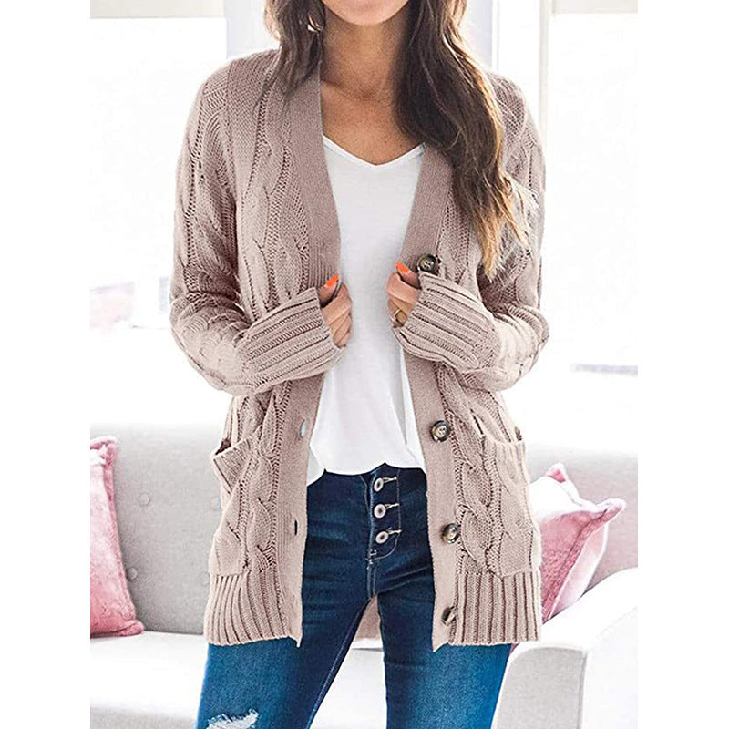 Damen Grobstrick-Cardigan mit aufwendigem Zopfmuster und praktischen Taschen ModeGeist