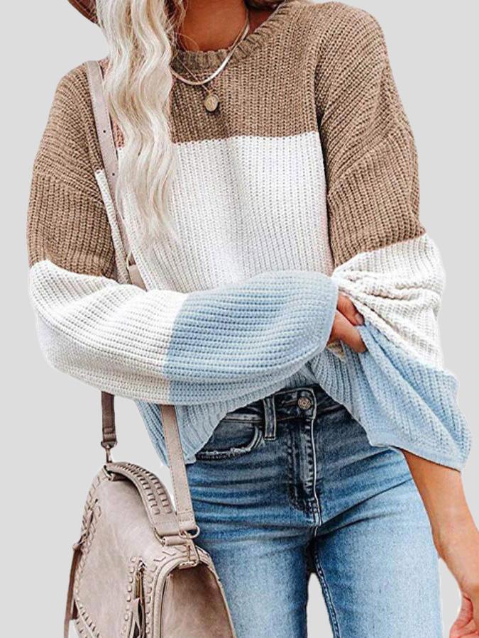 ModeGeist | Strickpullover mit Farbblock für lässigen Herbststil