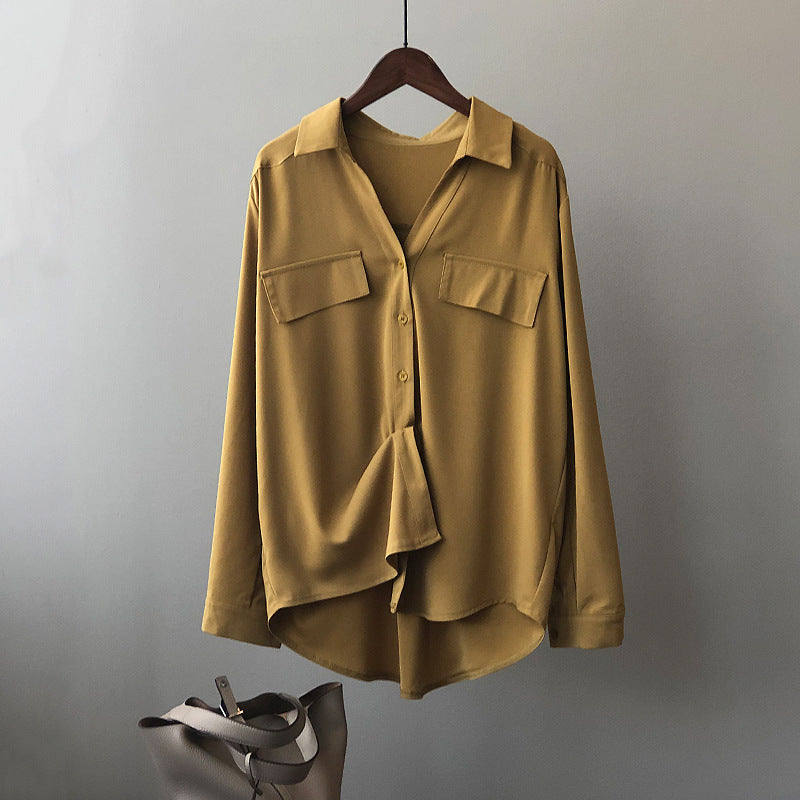 Damen Langarmshirt Einfarbig von Fudus