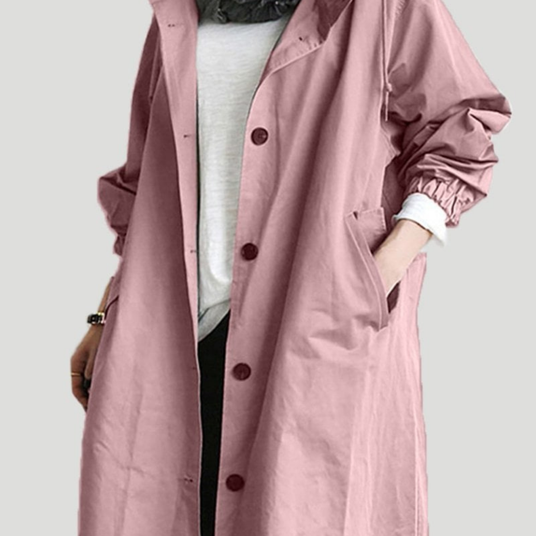 ModeGeist | Langer Wasserdichter Mantel für Damen