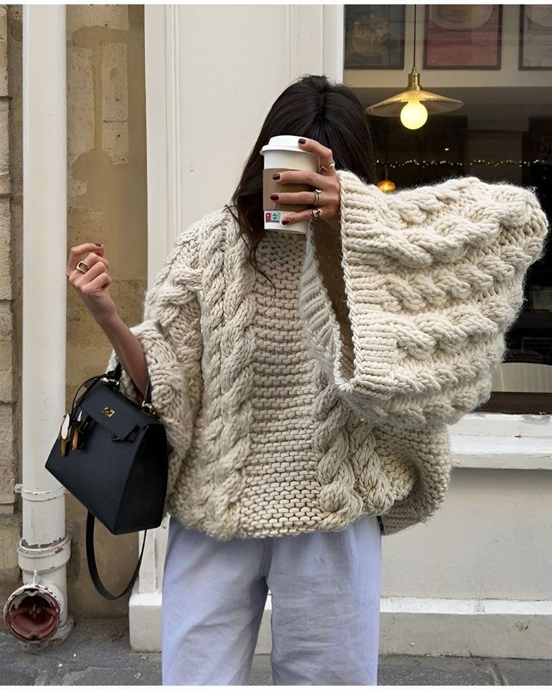 ModeGeist | Gestrickter Übergrösse-Pullover