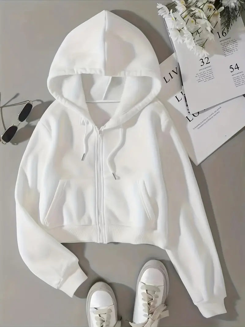 Brylen Kapuzenpullover mit hochstehendem Reißverschluss