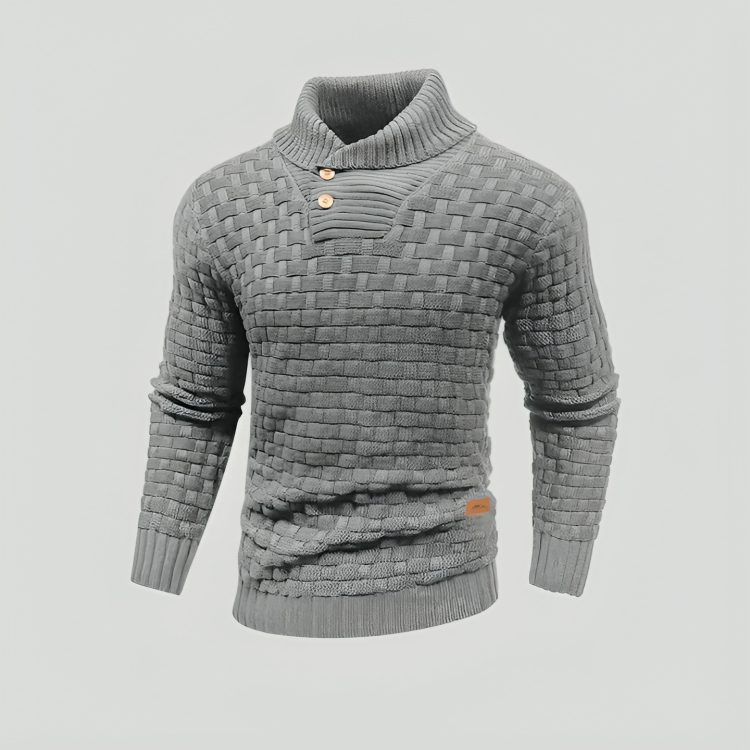 Herrenpullover mit hochgeschlossenem Kragen