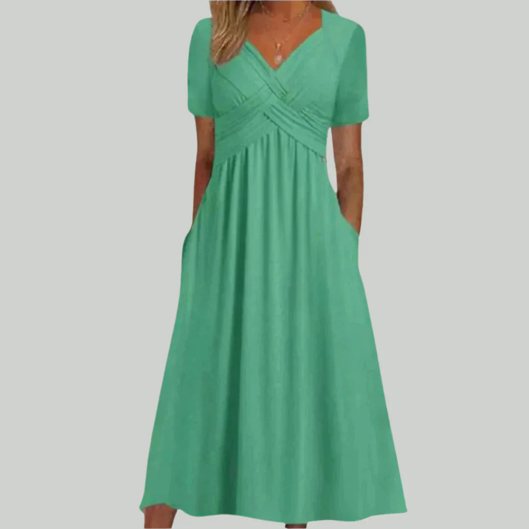 Mittellanges Kleid Viola mit Wickelausschnitt
